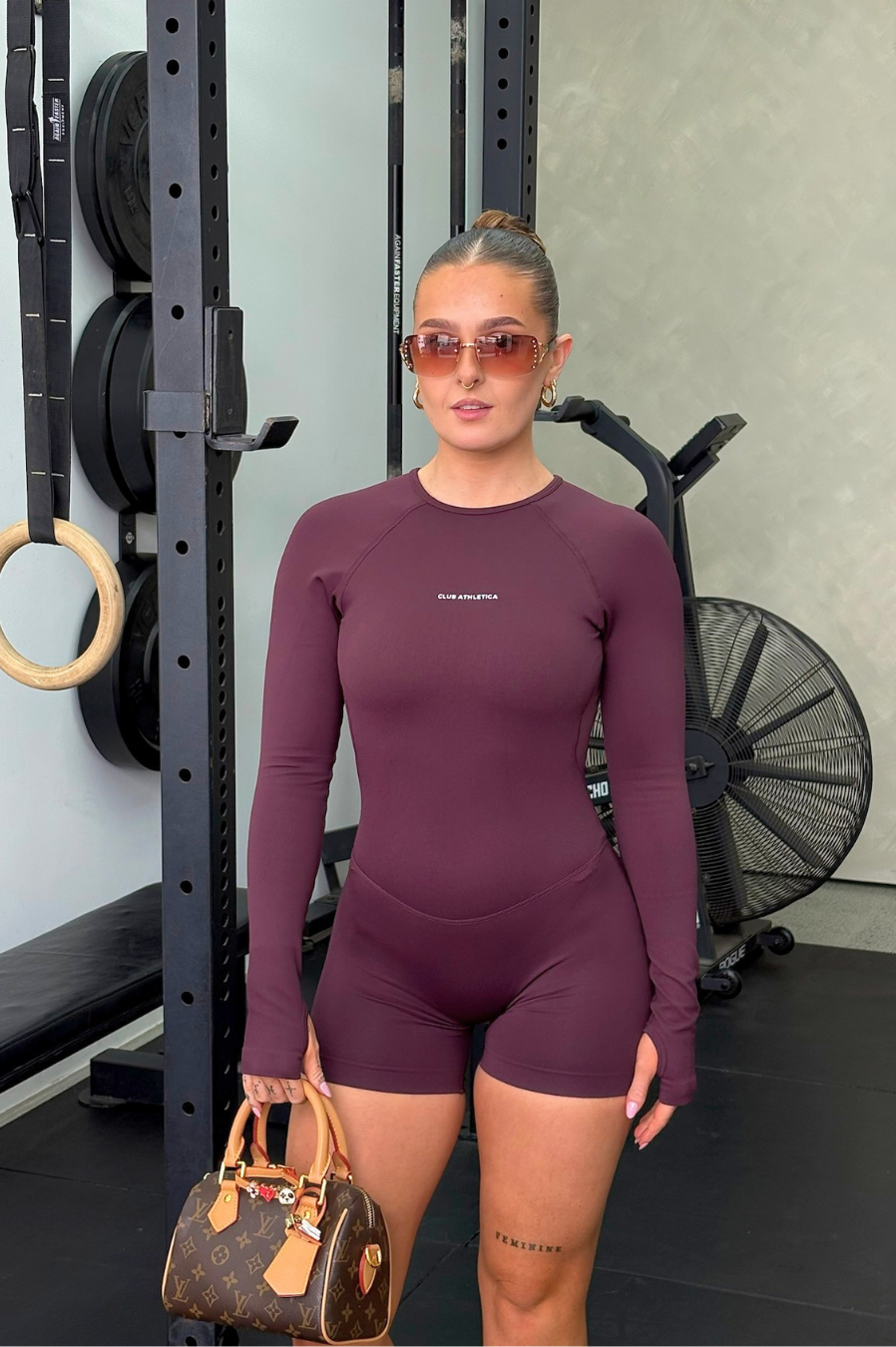 Club Athletica Flex Seamless Glute Contour Bodysuit Mocha Velvet