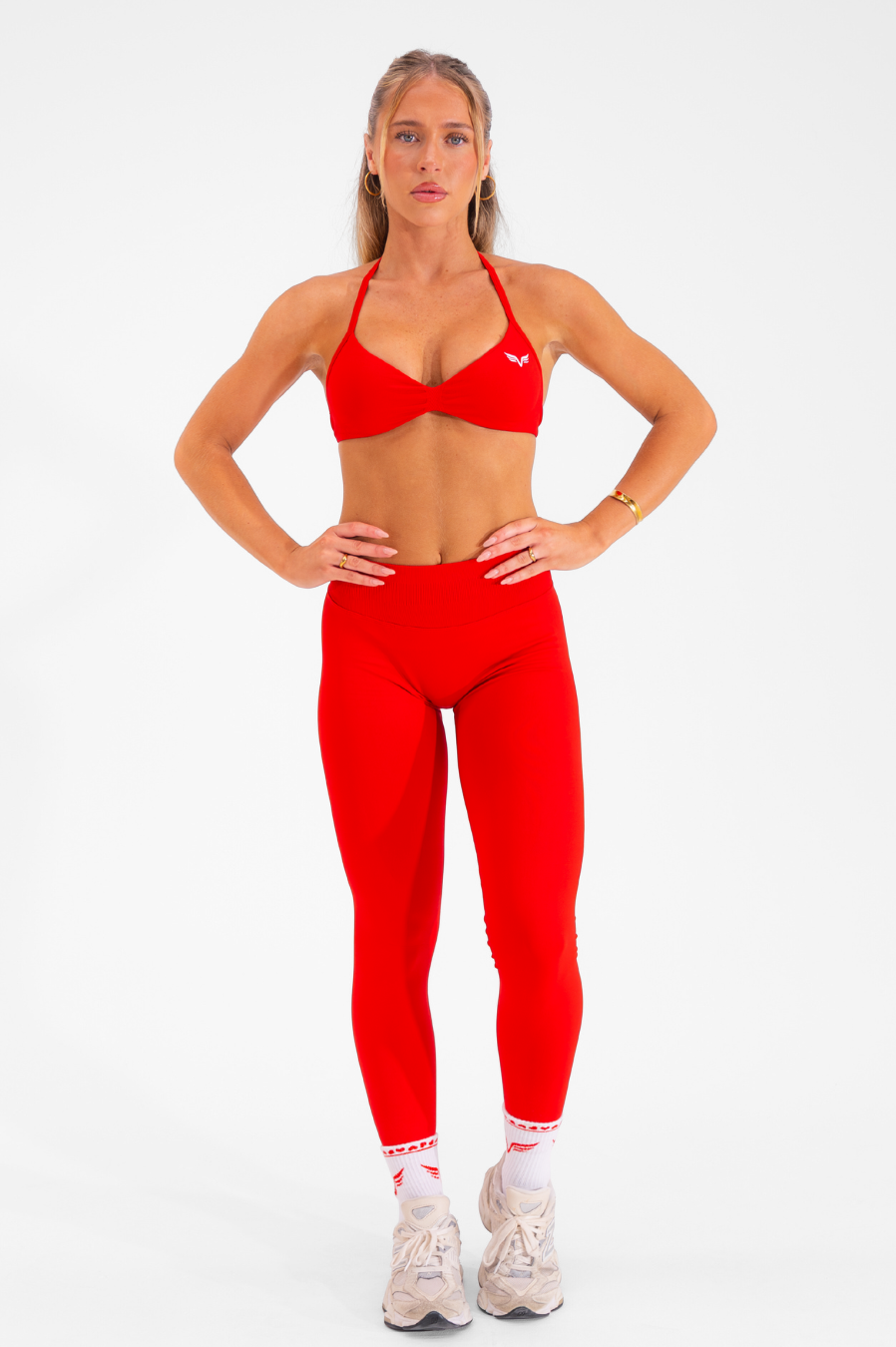Club Athletica Flex Seamless Ruched Crop Top Valentines Red