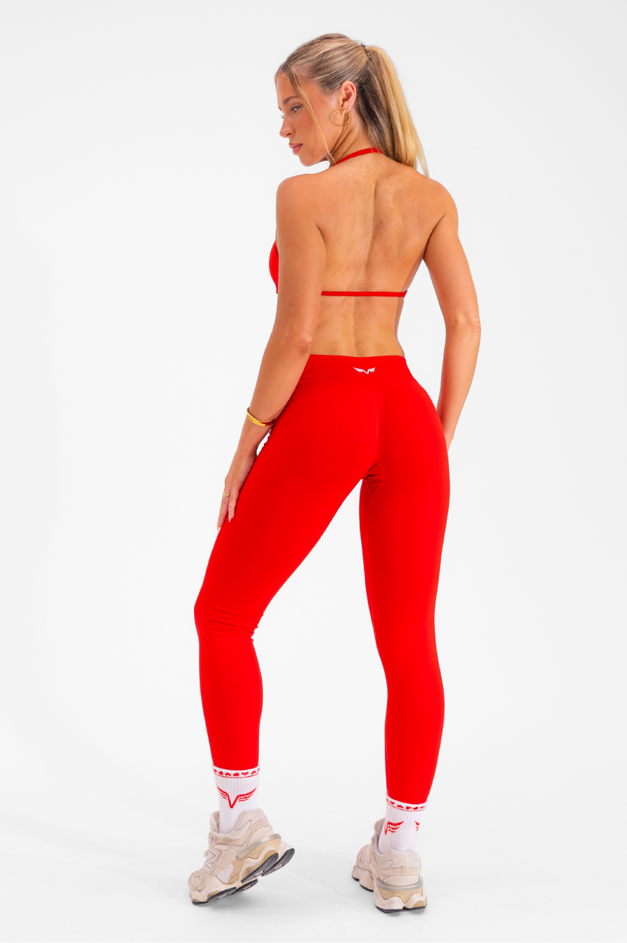 Club Athletica Flex Seamless Ruched Crop Top Valentines Red