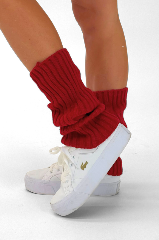 Leg Warmers Burgundy Red