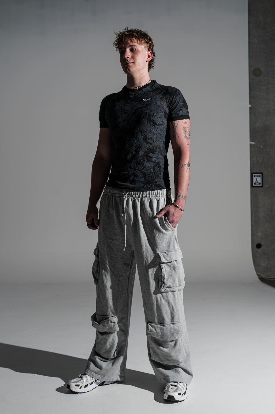 Mens Camo Black Tree Compression Tee