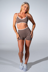 Club Athletica Impact Sculpt Seamless Crop Top Chocolate Suede