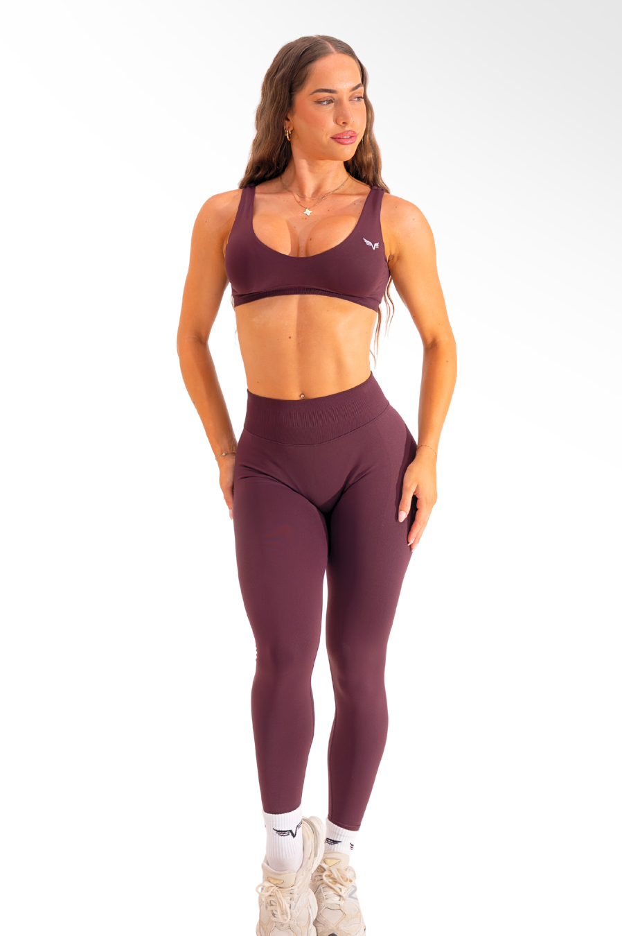 Club Athletica Flex Contour Crop Top Mocha Velvet