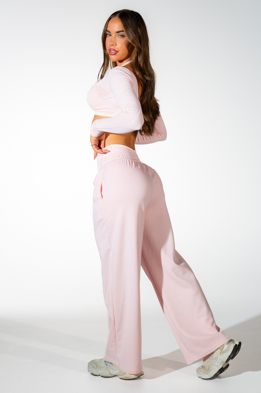 Club Athletica Impact Sculpt Seamless Long Sleeve Crop Top Quartz Pink