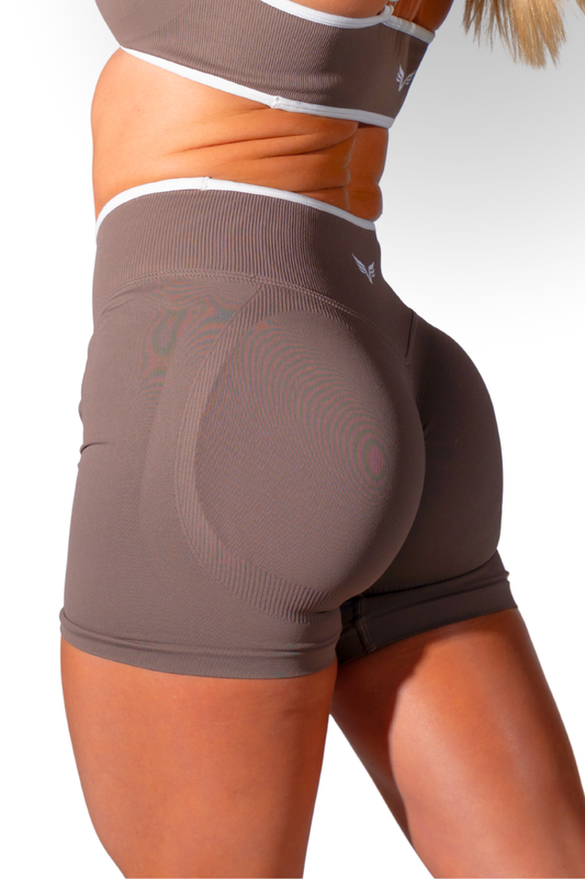 Club Athletica Impact Sculpt Seamless Shorts Chocolate Suede