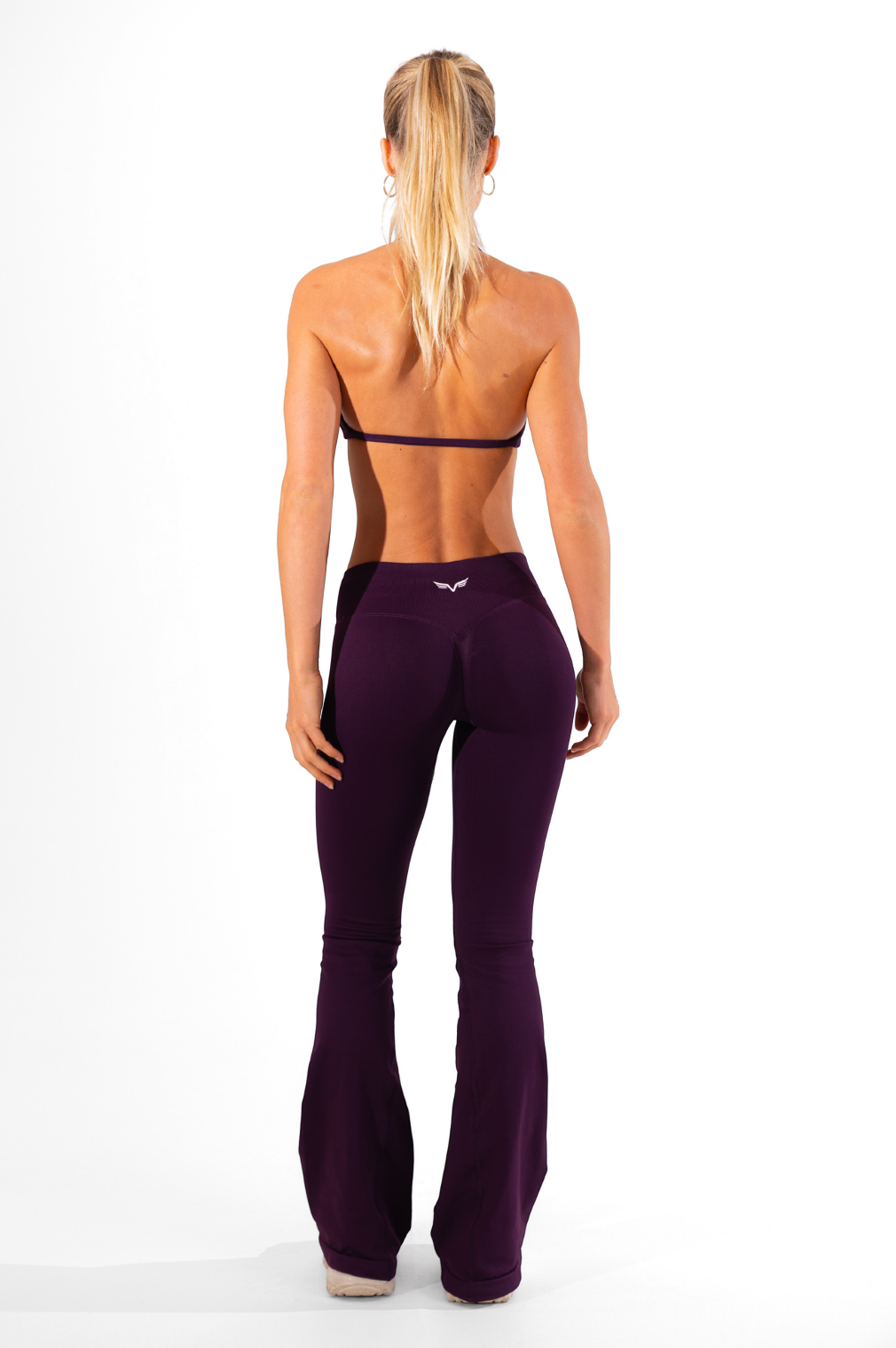 Club Athletica Flex Scrunch Glute Contour Flare Leggings Grape Purple