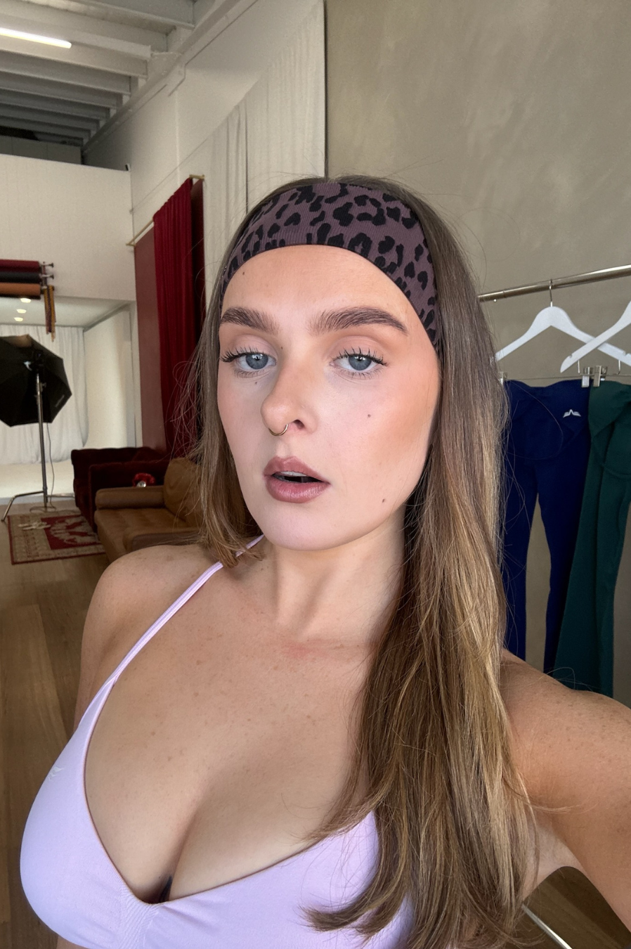 Pilates Princess Headband Espresso Brown Leopard