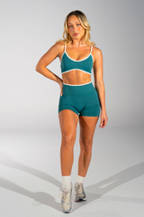 Club Athletica Impact Sculpt Seamless Crop Top Teal Green