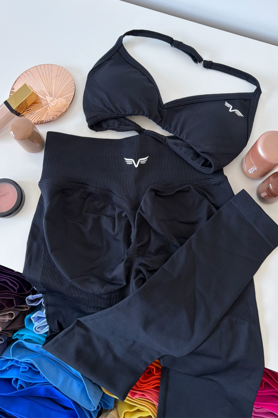 Club Athletica Dynamic Flex Adjustable Halter Sports Bra Black