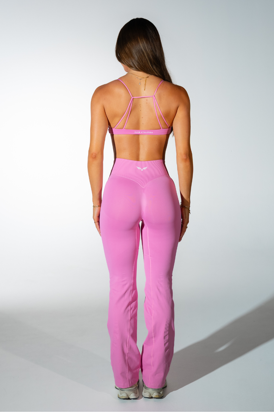 Club Athletica Womens Flex Twist Front Sports Bra Petal Pink