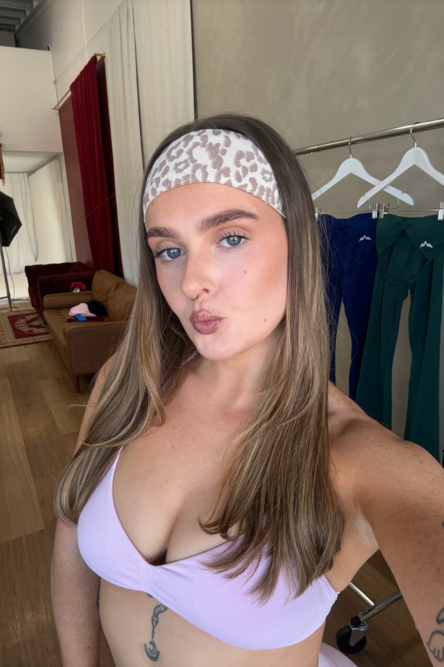 Pilates Princess Headband Beige Leopard