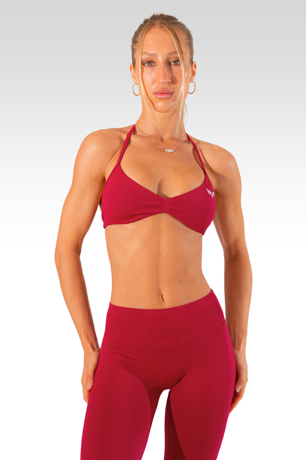 Club Athletica Flex Scrunch Glute Contour Flare Leggings Festive Red