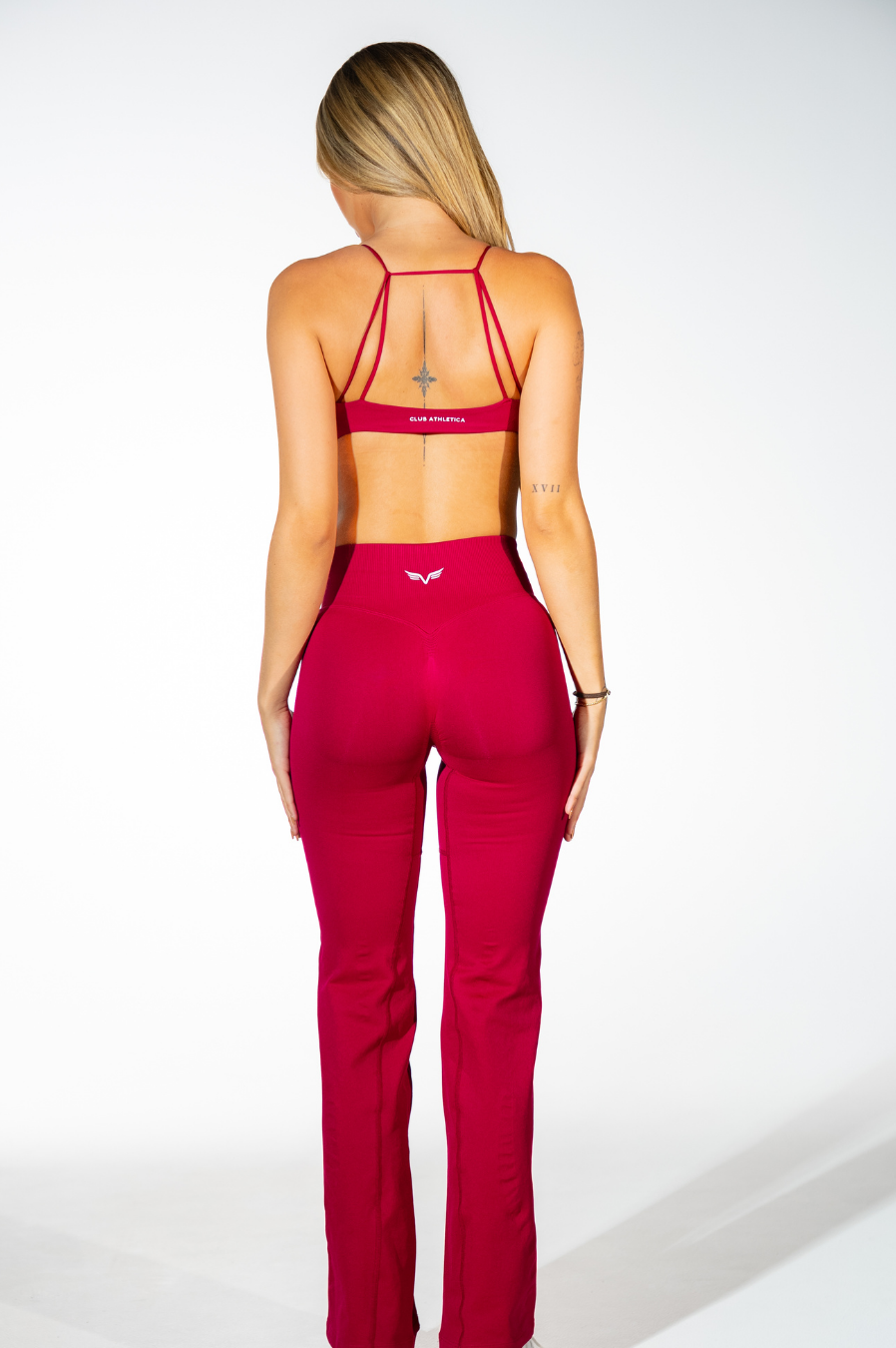 Club Athletica Womens Flex Twist Front Sports Bra Festive Red