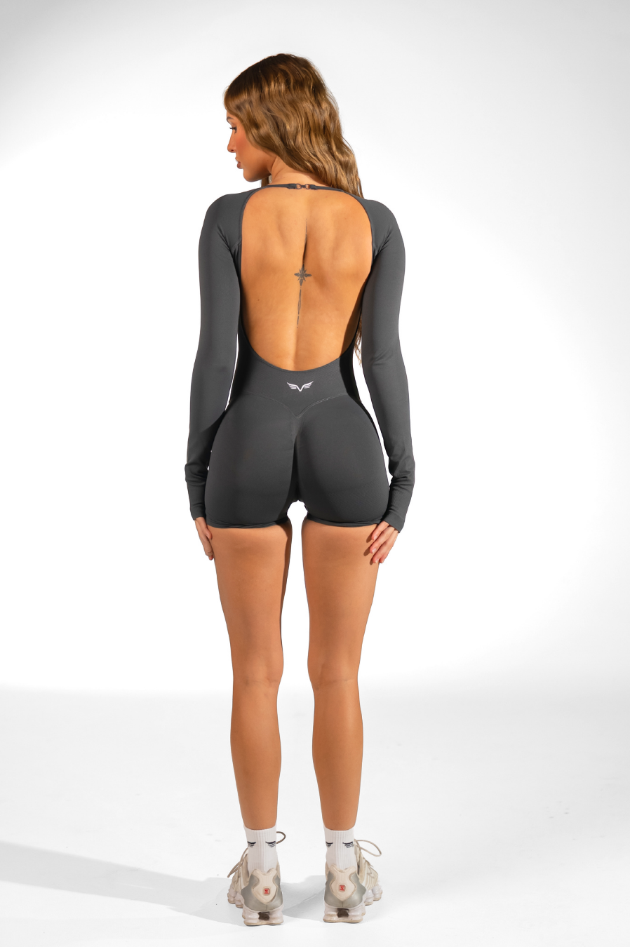 Club Athletica Flex Seamless Glute Contour Bodysuit Stone Grey