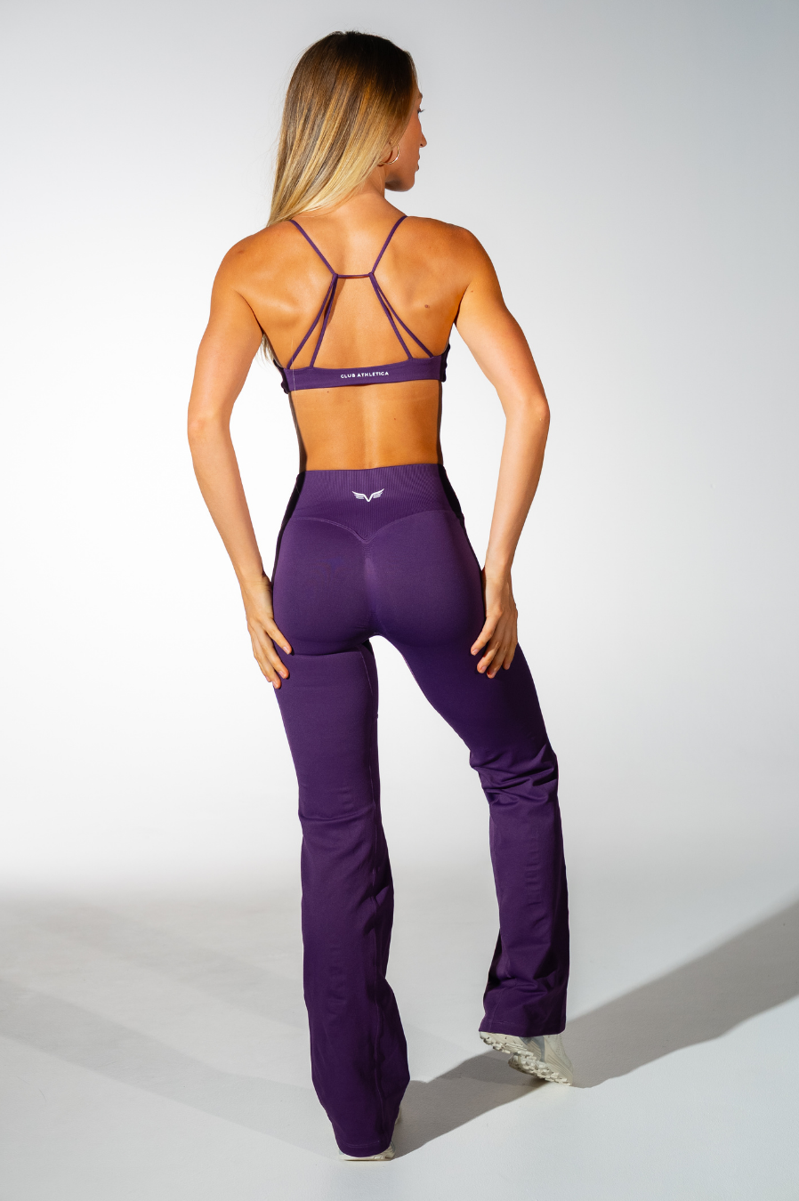 Club Athletica Womens Flex Twist Front Sports Bra Deep Purple