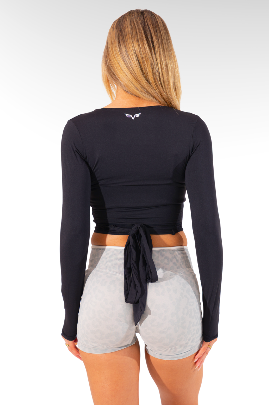 Club Athletica Pilates Studio Wrap Top Black
