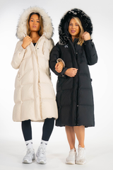 Classy Elegance Long-Down Puffer Jacket Black