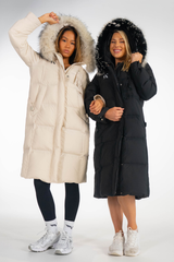 Classy Elegance Long-Down Puffer Jacket Black