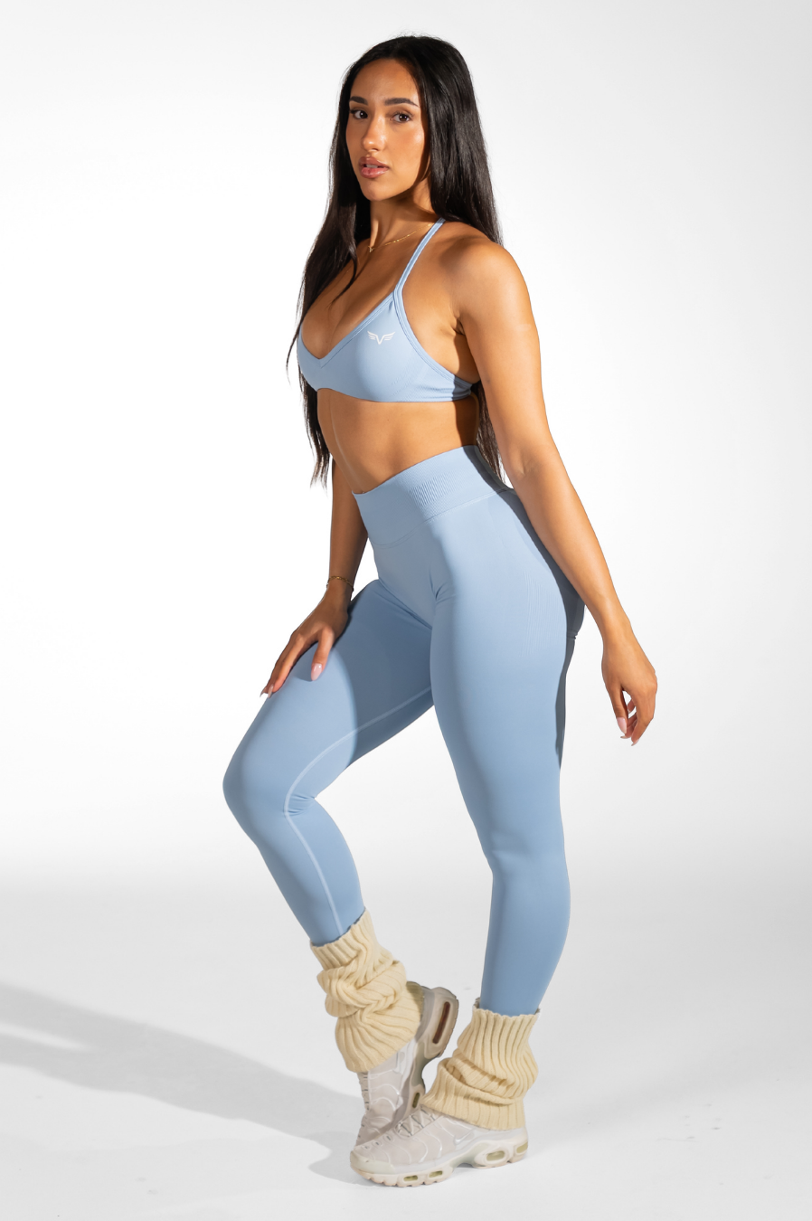 Club Athletica Dynamic Flex Seamless Scrunch Bum Leggings Powder Blue