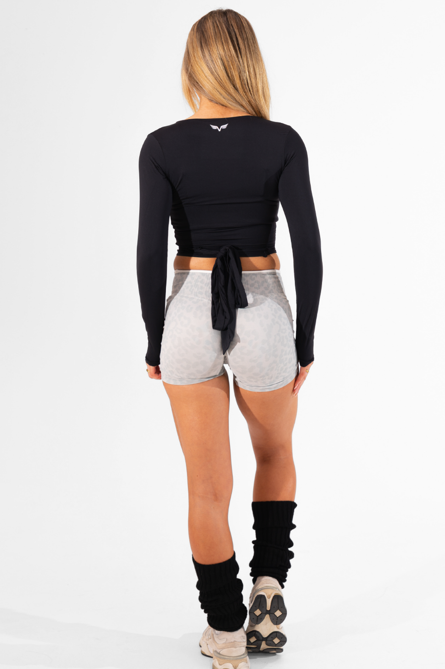 Club Athletica Pilates Studio Wrap Top Black