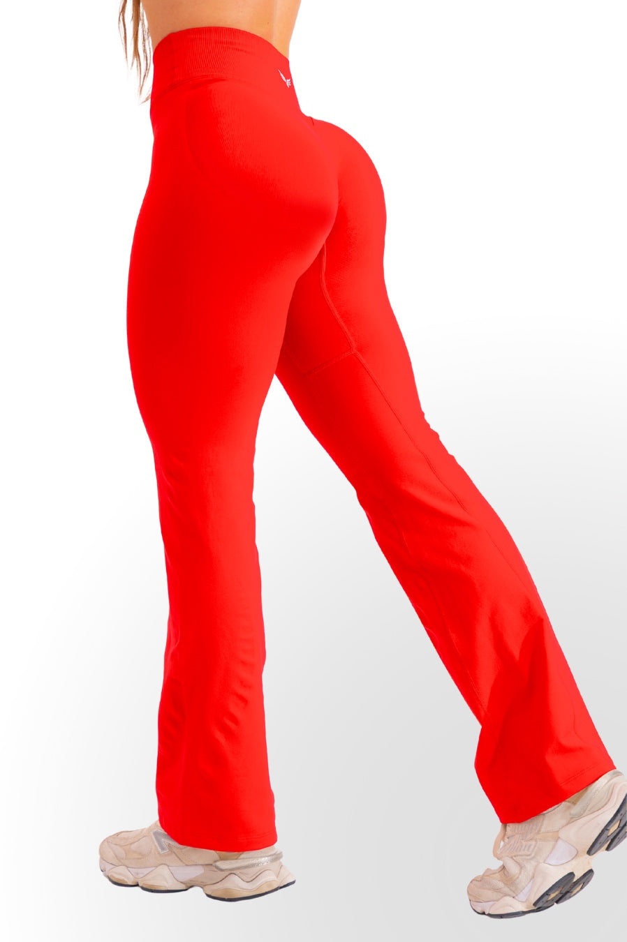 Club Athletica Amplify Invisible Scrunch Crossover Gym Flare Leggings Valentines Red