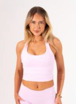 Club Athletica Flex Halter Tank Top Baby Pink