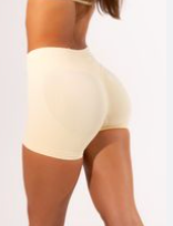 Club Athletica Flex Seamless Scrunch Bum Shorts Buttermilk
