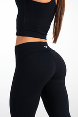Classy Fold-Over Waistband Flare Leggings