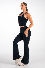 Classy Fold-Over Waistband Flare Leggings