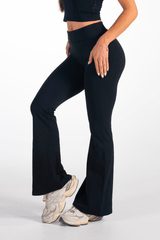 Classy Fold-Over Waistband Flare Leggings