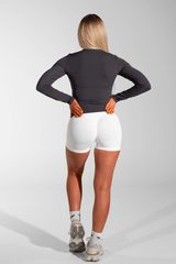 Classy Seamless Long Sleeve Compression Tee Charcoal Grey