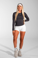 Classy Seamless Long Sleeve Compression Tee Charcoal Grey