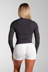 Classy Seamless Long Sleeve Compression Tee Charcoal Grey