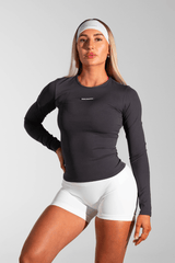 Classy Seamless Long Sleeve Compression Tee Charcoal Grey