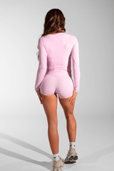 Classy Seamless Long Sleeve Compression Tee Light Pink