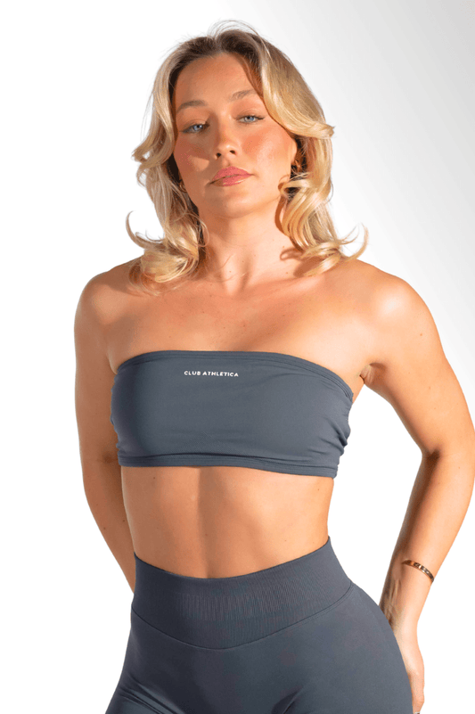 Club Athletica Flex Backless Bandeau Stone Grey