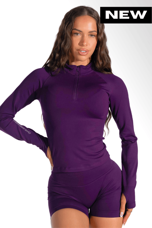 Club Athletica Flex Half-Zippy Long Sleeve Grape Purple