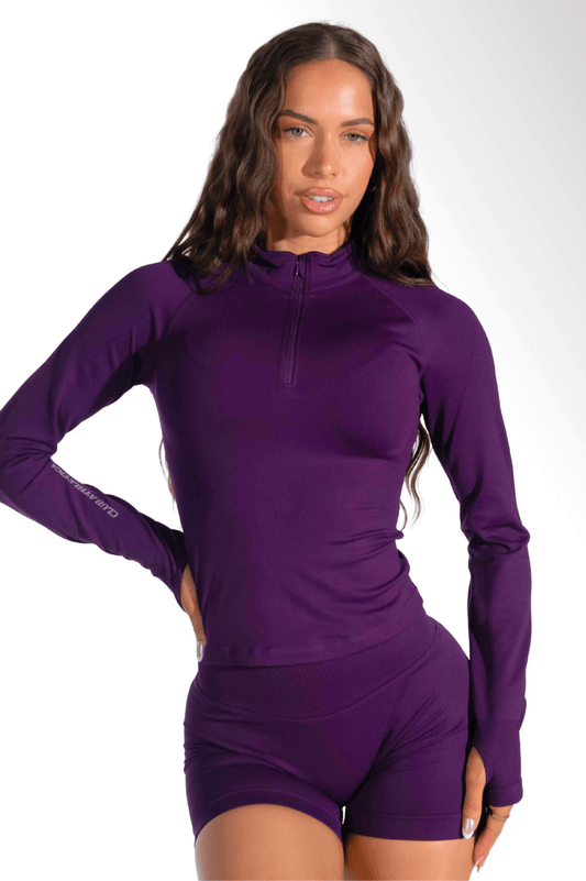 Club Athletica Flex Quarter Zip Long Sleeve Grape Purple