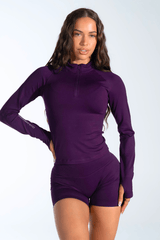 Club Athletica Flex Half-Zippy Long Sleeve Grape Purple