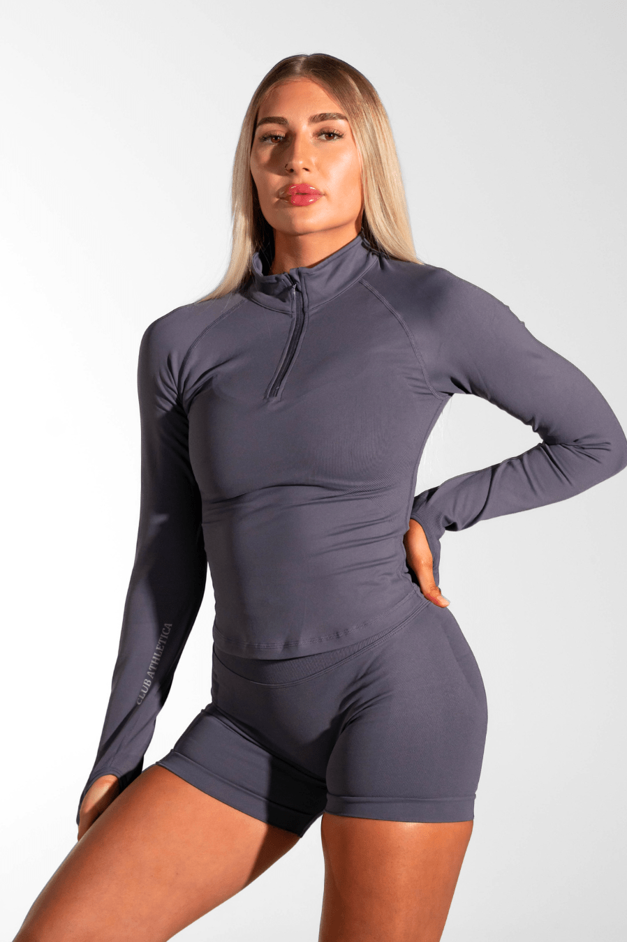 Club Athletica Flex Quarter Zip Long Sleeve Graphite