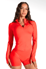 Club Athletica Flex Half-Zippy Long Sleeve Inferno Red