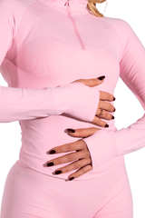 Club Athletica Flex Half-Zippy Long Sleeve Light Pink