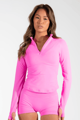 Club Athletica Flex Half-Zippy Long Sleeve Power Pink
