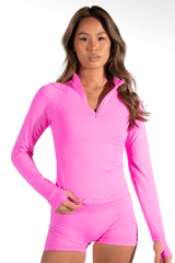 Club Athletica Flex Half-Zippy Long Sleeve Power Pink