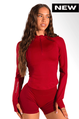 Club Athletica Flex Half-Zippy Long Sleeve Red