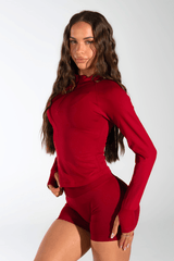 Club Athletica Flex Half-Zippy Long Sleeve Red