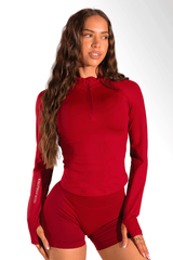 Club Athletica Flex Half-Zippy Long Sleeve Red