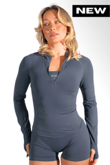 Club Athletica Flex Half-Zippy Long Sleeve Stone Grey