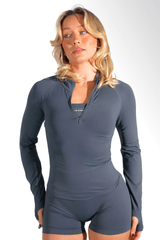Club Athletica Flex Half-Zippy Long Sleeve Stone Grey