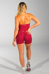 Club Athletica Flex Halter Tank Top Festive Red